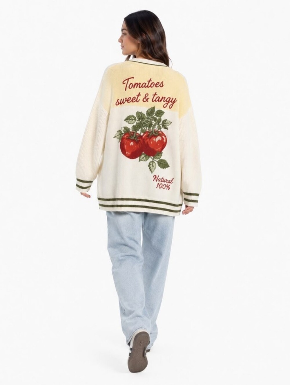 NWT 33 Degrees Tomato Graphic Cardigan Sweater - Picture 8 of 13